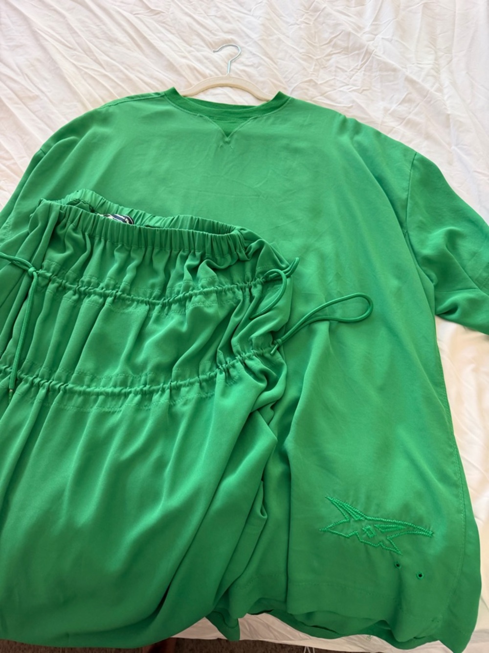 Onitsuka Tiger Green Two-Piece Lounge Set